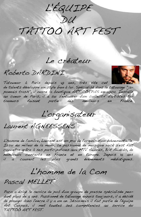 l'équipe des tatoueurs
